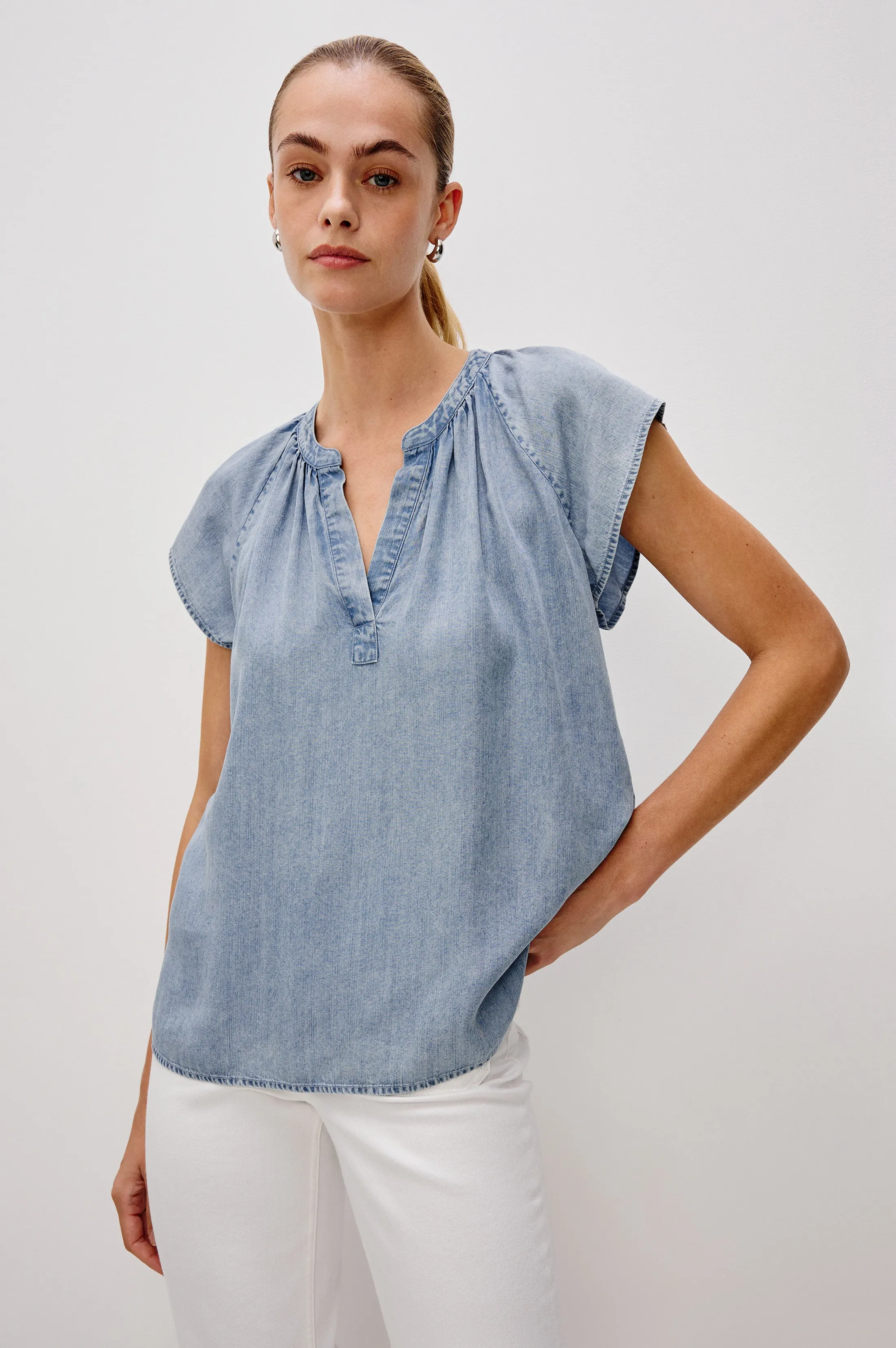 MARIBEL TOP - MEDIUM CLOUD WASH sold by Rails