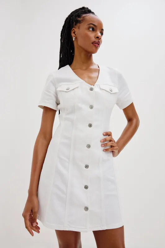 SARATOGA DRESS - SALT WHITE sold by Rails