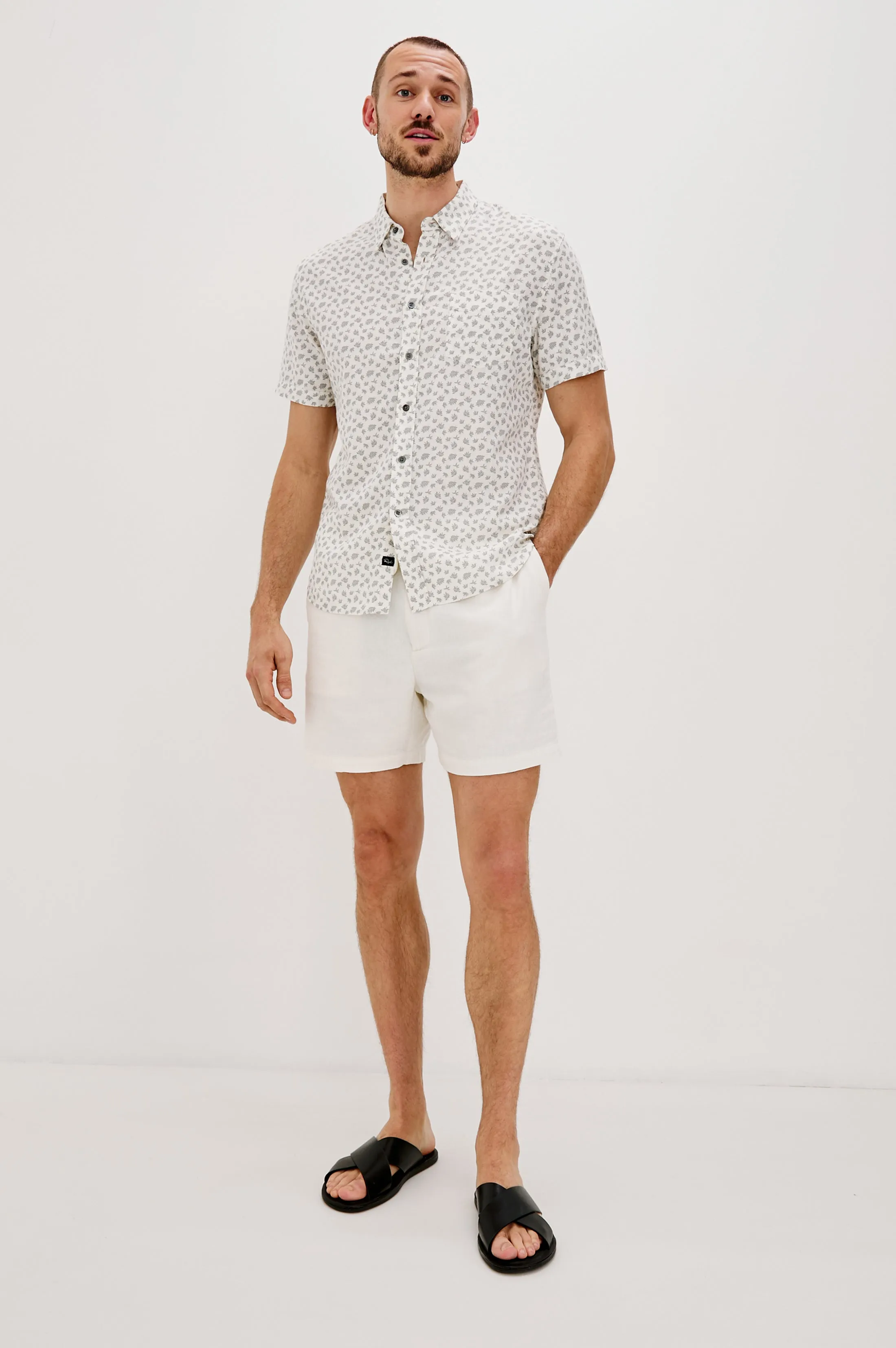 CARSON SHIRT - NERVOUS LEAF WHITE sold by Rails product image thumbnail 3