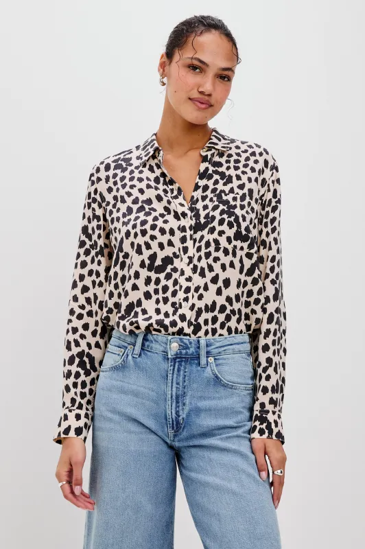 JOSEPHINE SHIRT - TAUPE SPOTTED sold by Rails