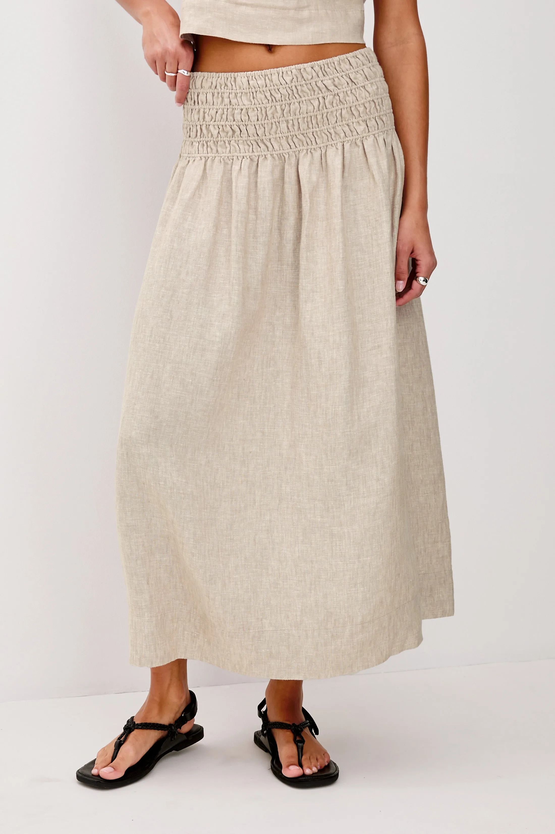 ALESSA SKIRT - HEATHERED FLAX sold by Rails