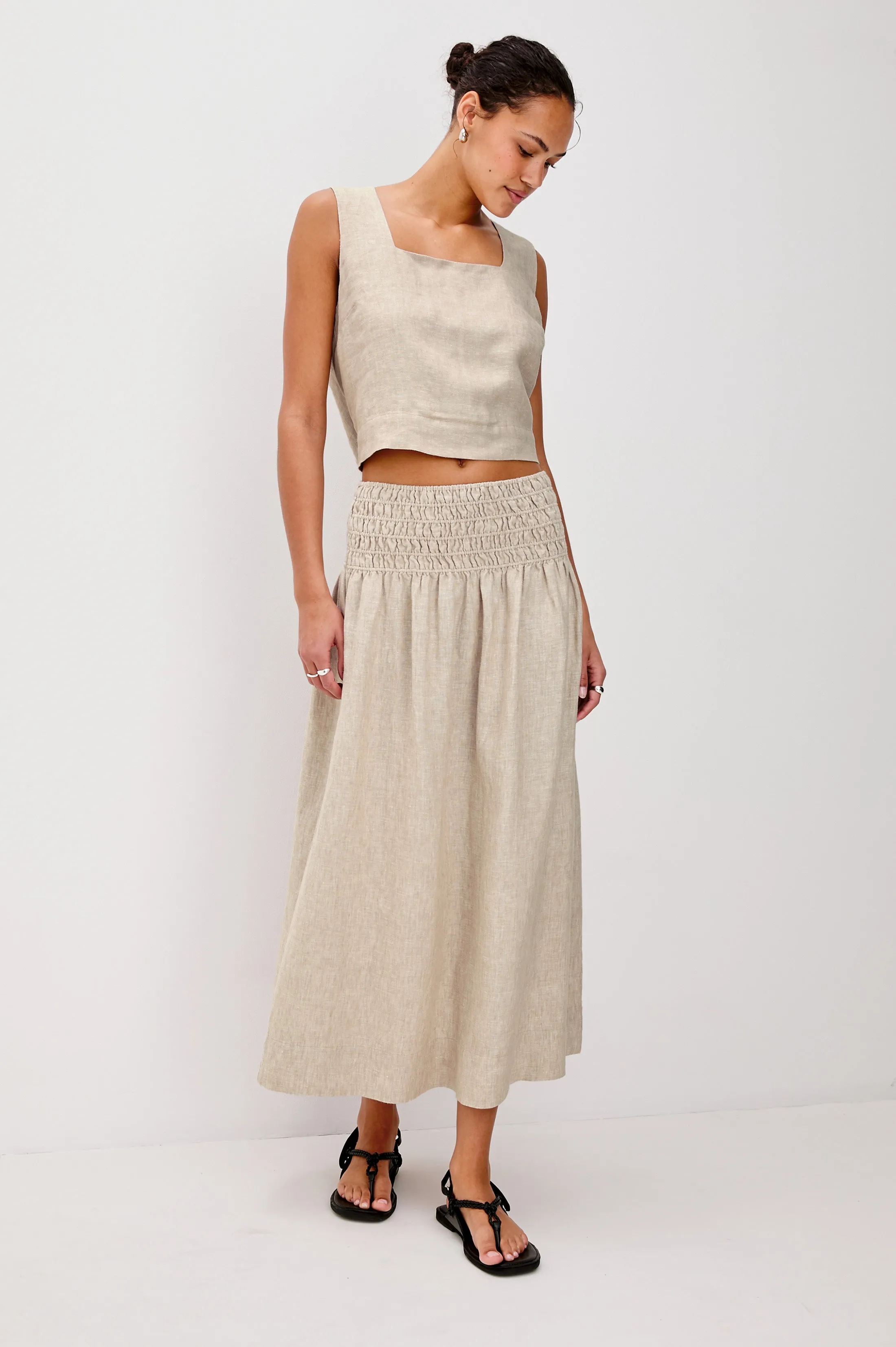 ALESSA SKIRT - HEATHERED FLAX sold by Rails product image thumbnail 3