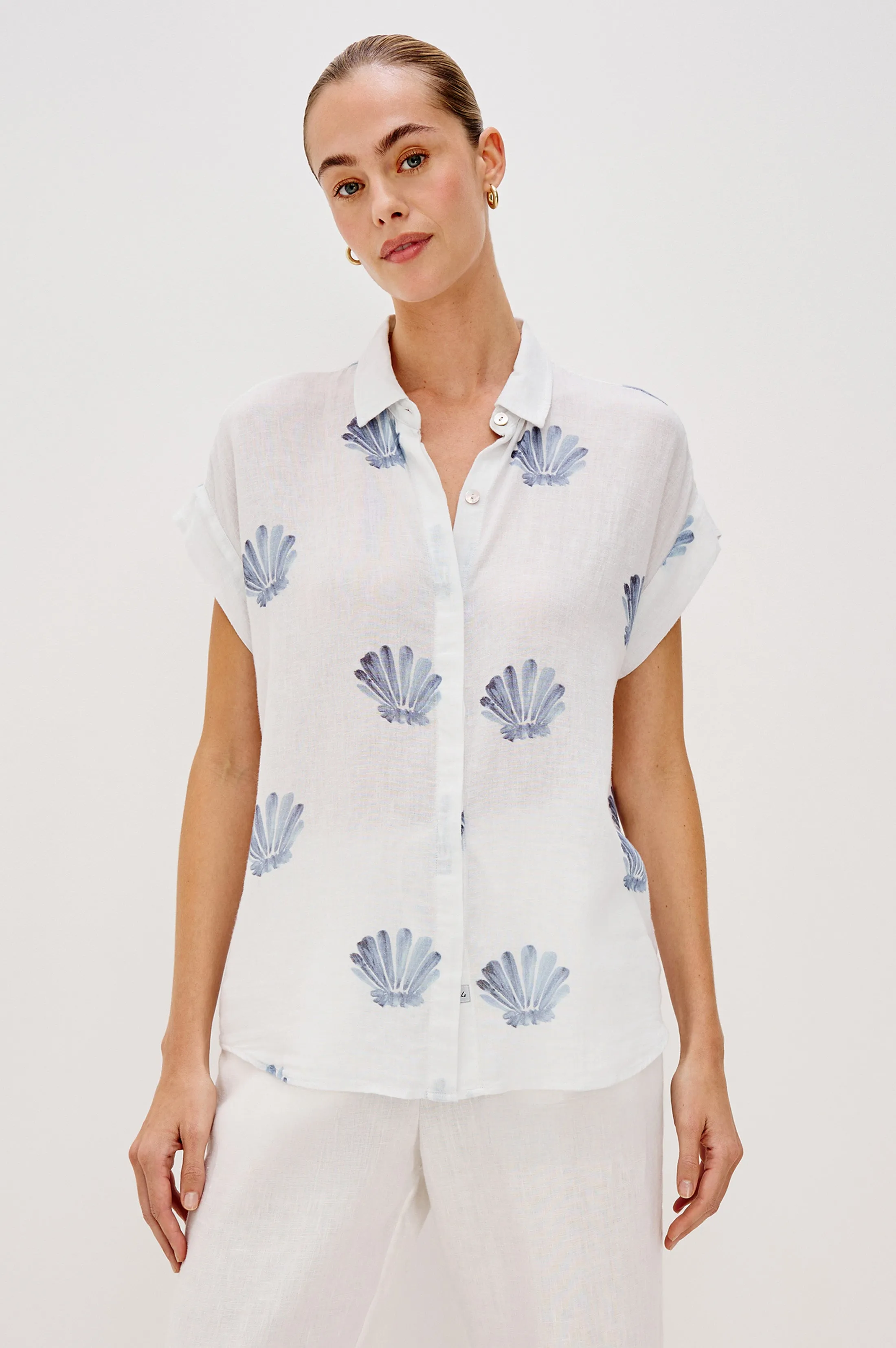 JAMIE SHIRT - BLUE SEASHELLS sold by Rails product image thumbnail 2