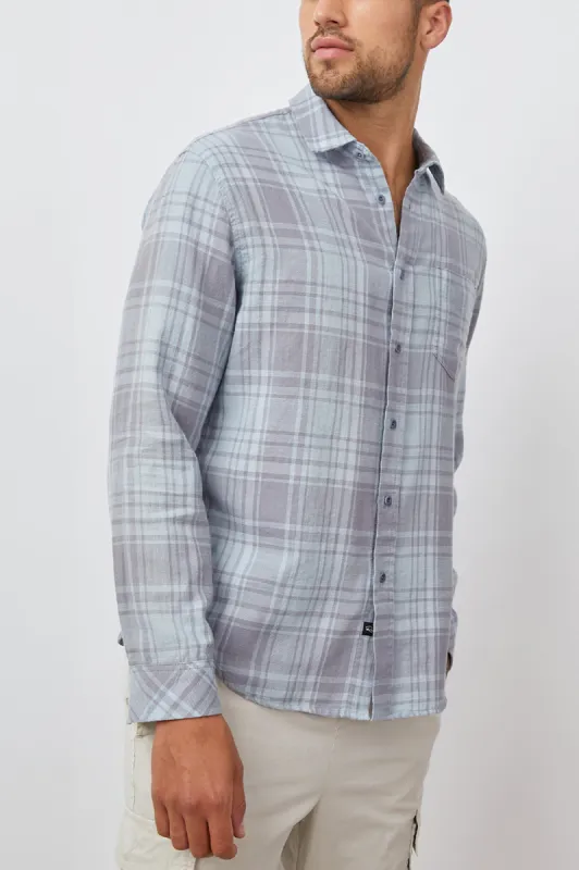 WYATT SHIRT - BLUE GREEN ALGAE sold by Rails