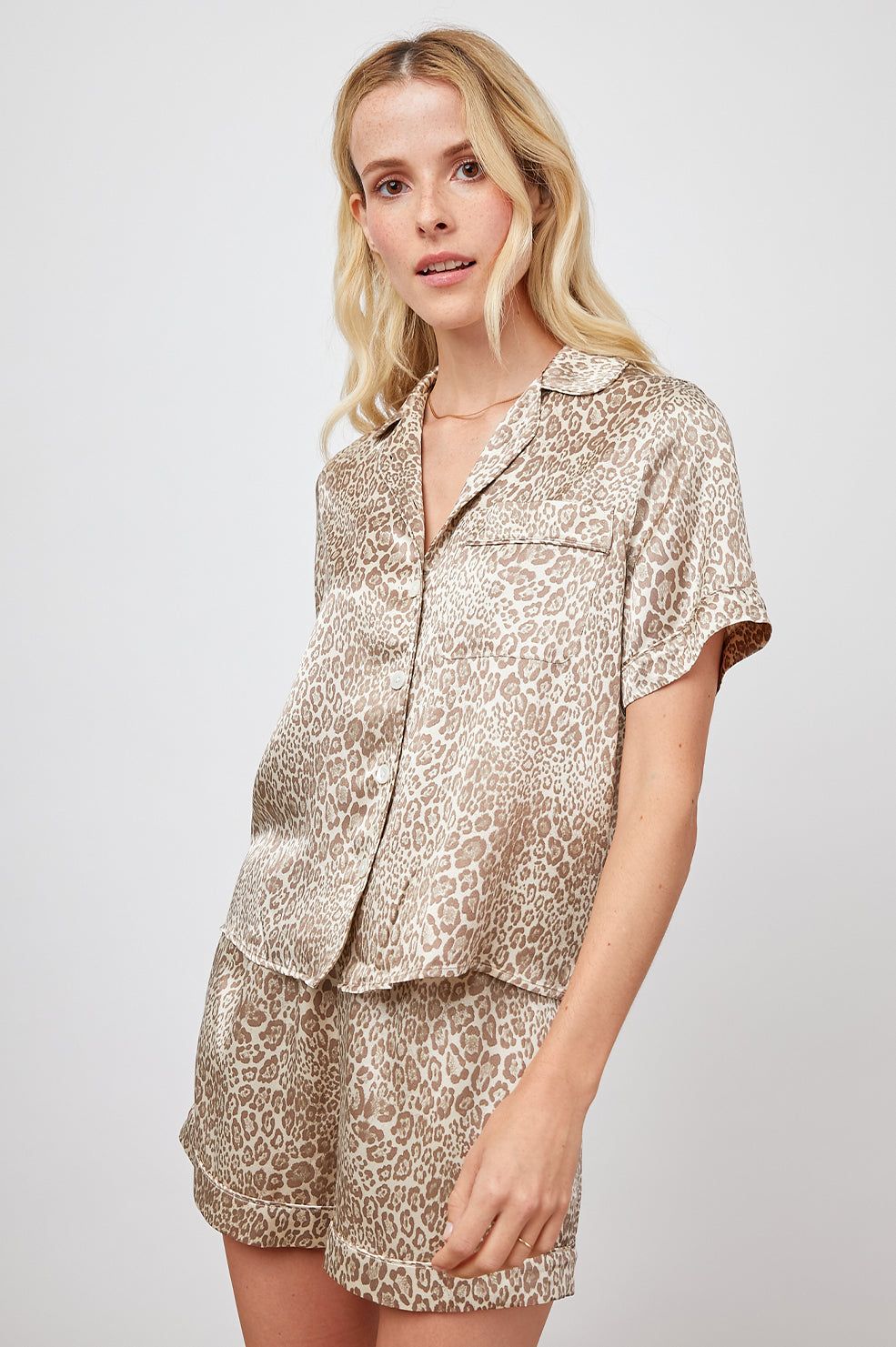 TOMMI PAJAMA SET - TAN CHEETAH sold by Rails