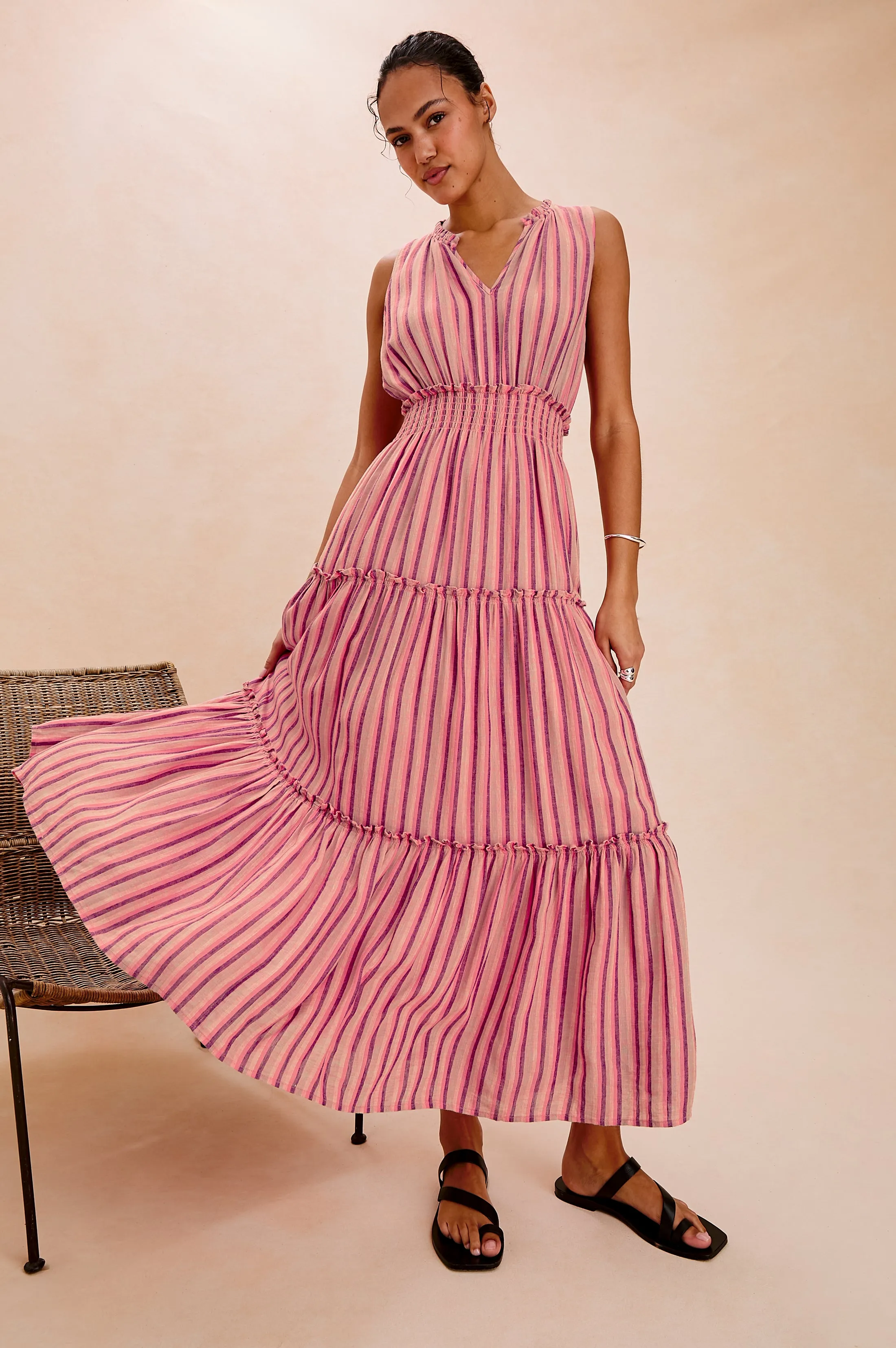 LOULOU DRESS - CABANA STRIPE sold by Rails