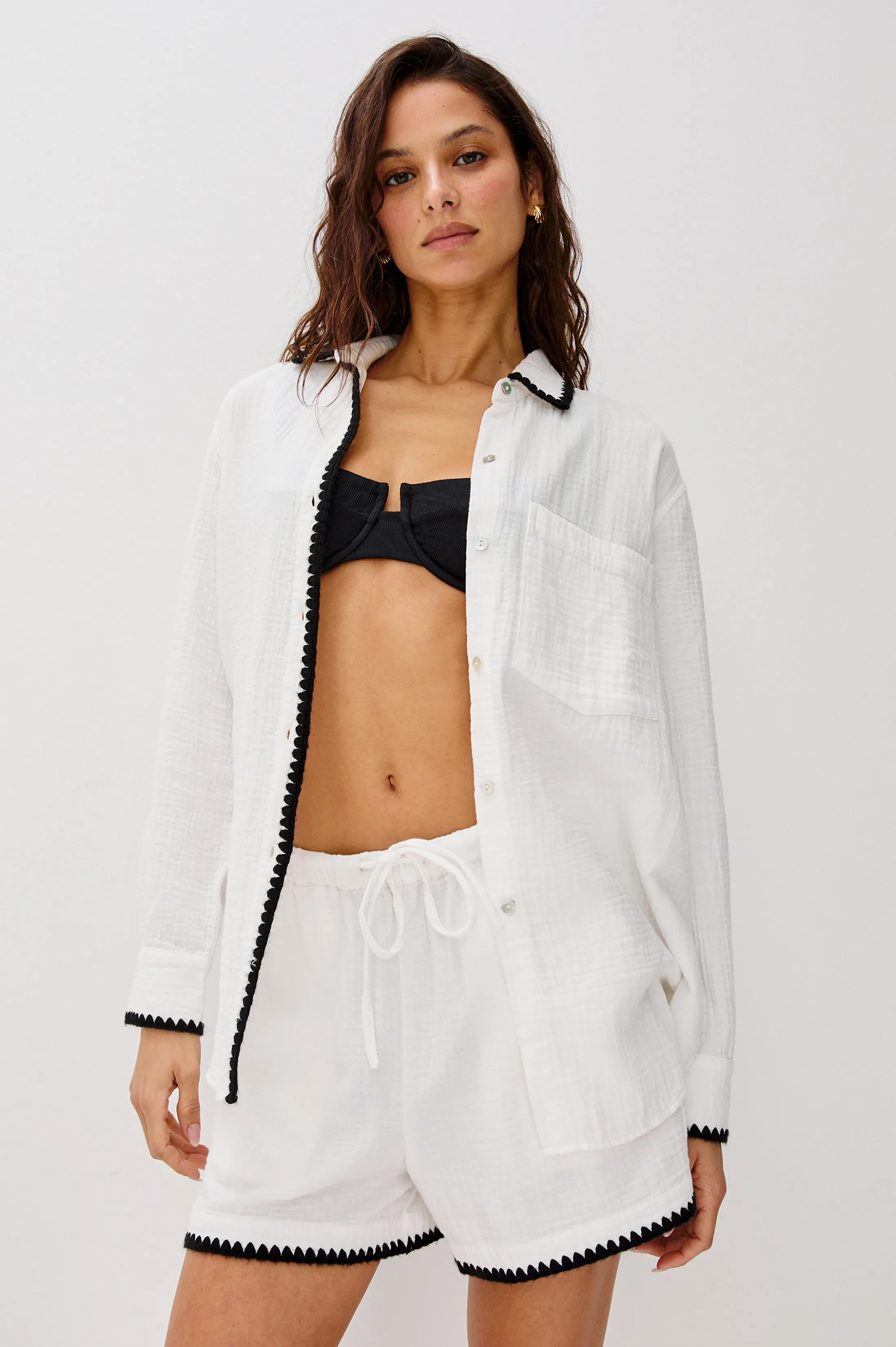 RAILS X LSPACE SUNNY SHORT - BLACK BLANKET STITCH sold by Rails product image thumbnail 4