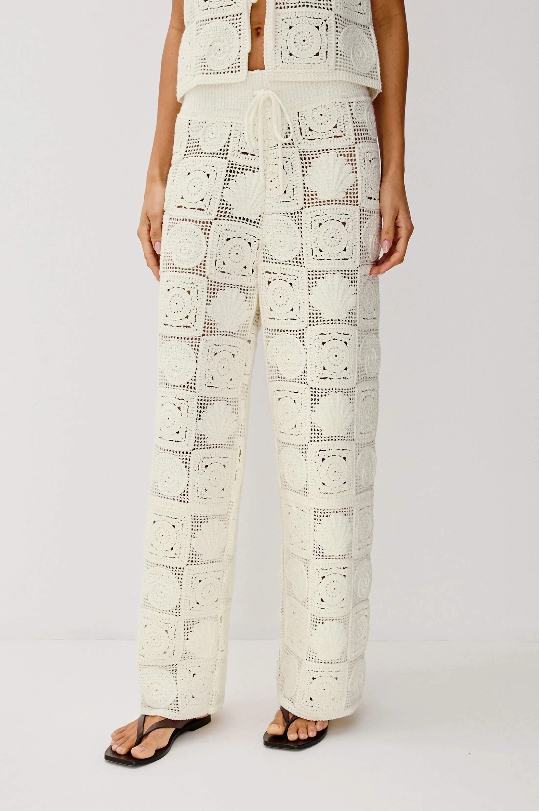 RAILS X LSPACE MAJA PANT - WHITE SEA SHELL CROCHET sold by Rails