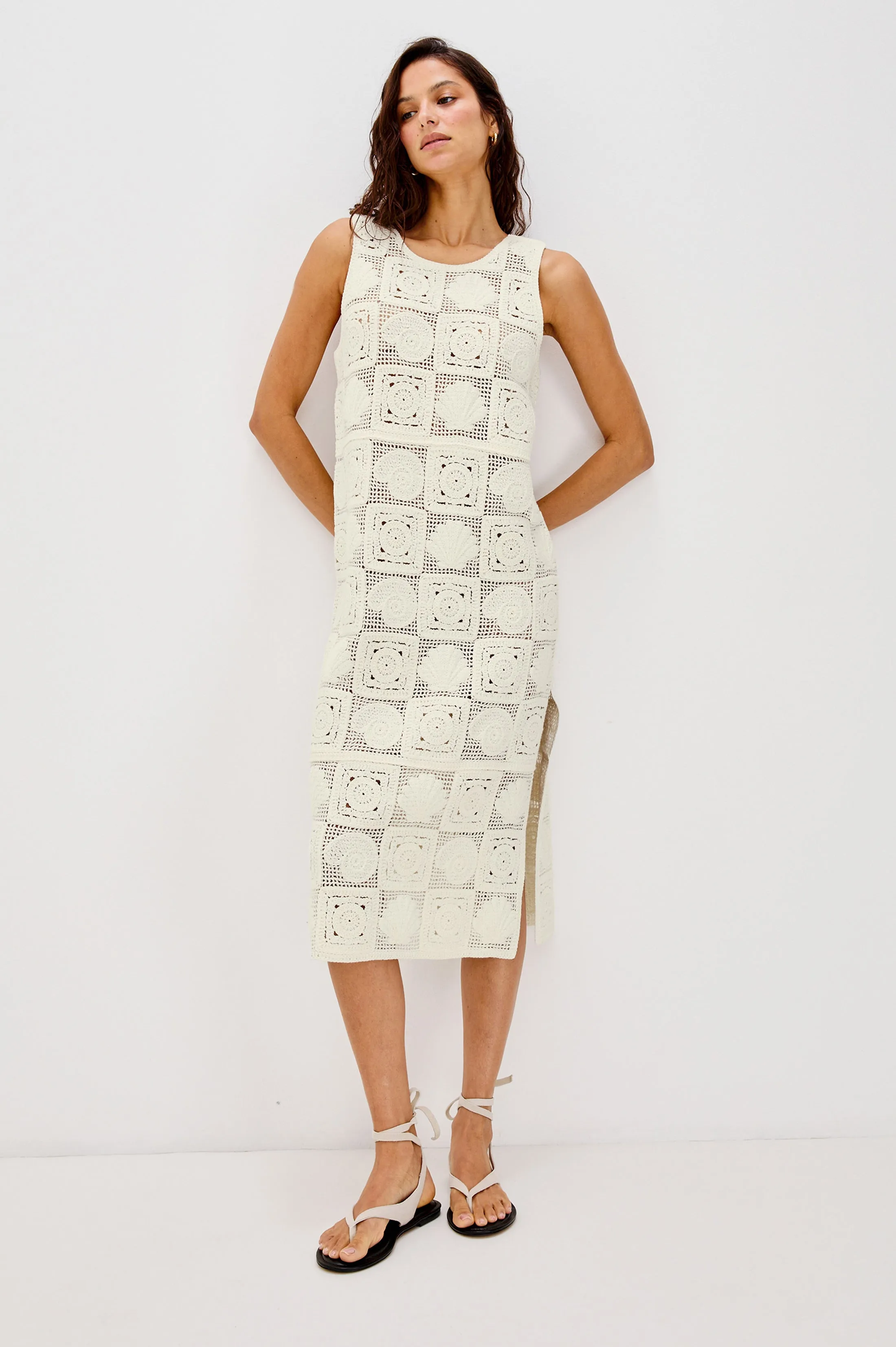 RAILS X LSPACE CALLA DRESS - WHITE SEA SHELL CROCHET sold by Rails product image thumbnail 4