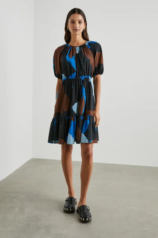 KHLOE DRESS - BLUE MULTI COLOR BLOCK sold by Rails