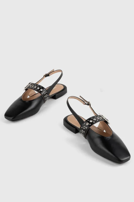 INTENTIONALLY BLANK PEARL BALLET FLAT - BLACK made by Intentionally Blank