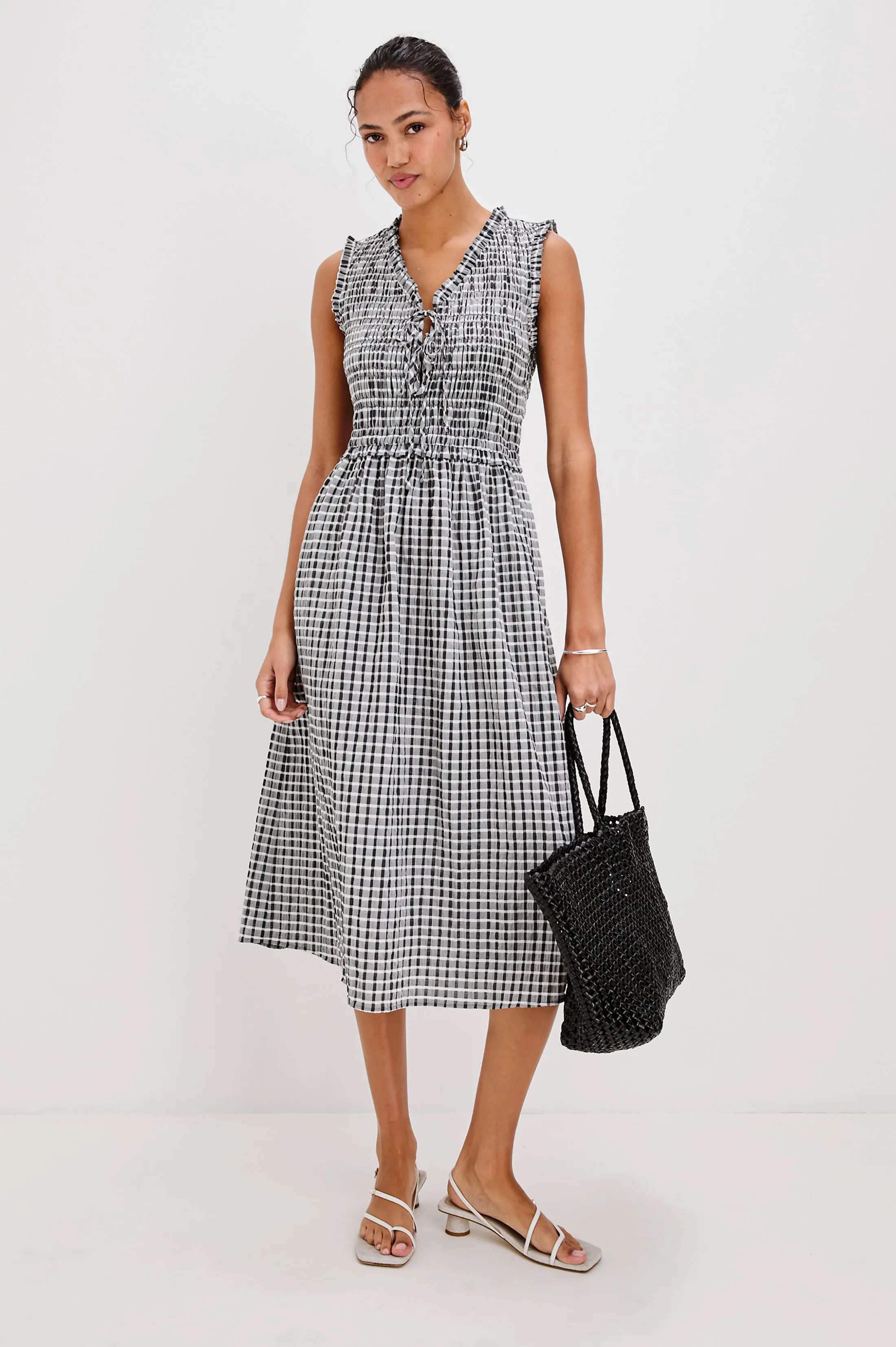 ADINE DRESS - ASH SEERSUCKER sold by Rails product image thumbnail 3