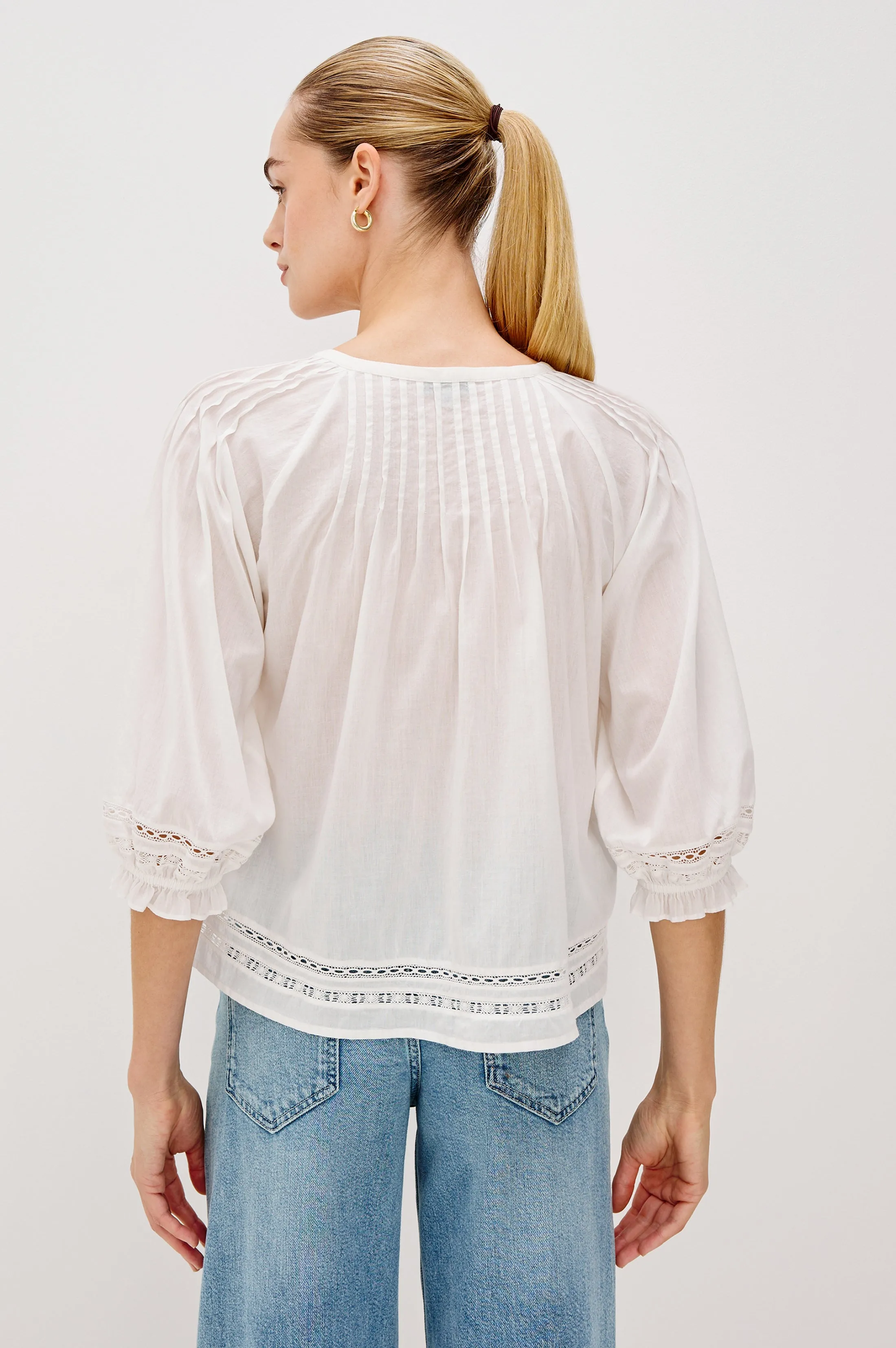 LILAH TOP - WHITE LACE DETAIL sold by Rails product image thumbnail 4
