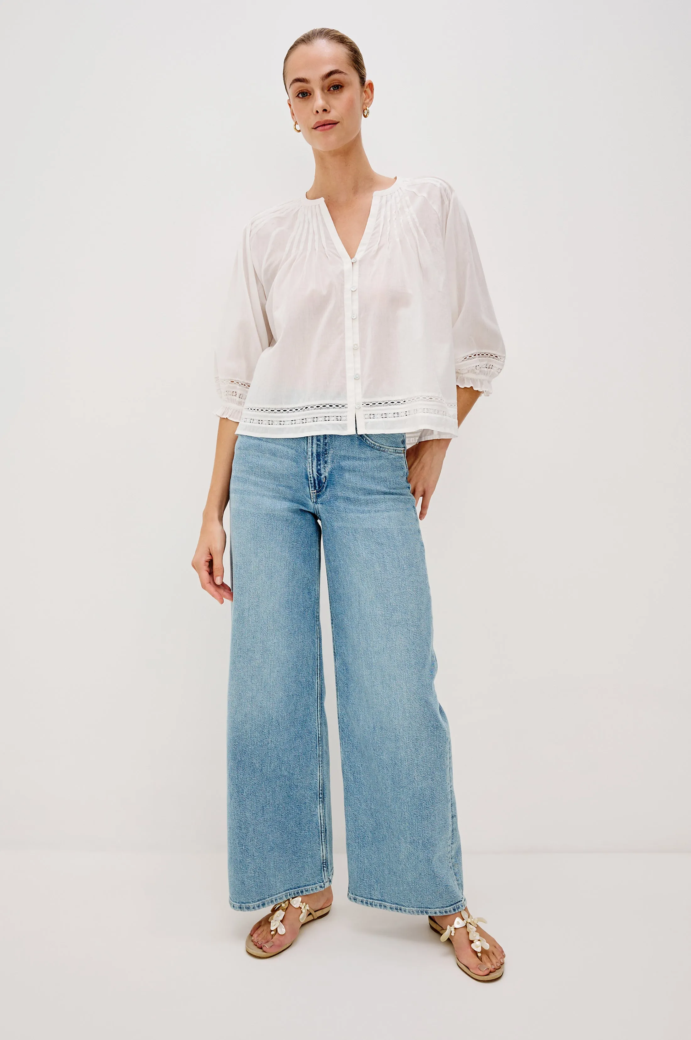 LILAH TOP - WHITE LACE DETAIL sold by Rails product image thumbnail 3