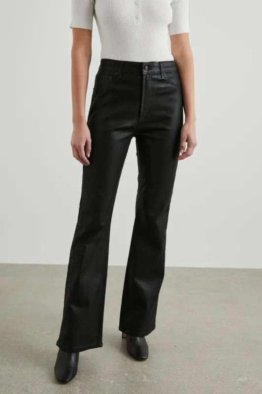 SUNSET SLIM FLARE - COATED NOIR sold by Rails