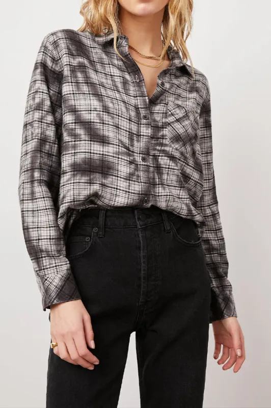 MILO SHIRT - BLACK SWIRL TIE DYE sold by Rails