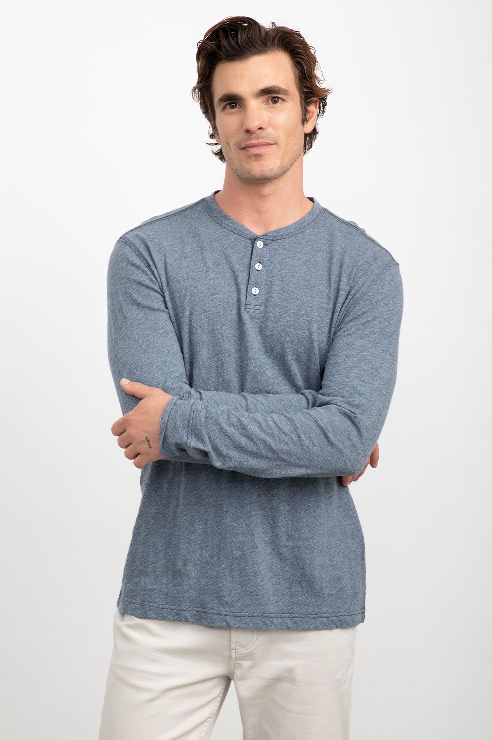SKHI HENLEY - BLUE MELANGE sold by Rails