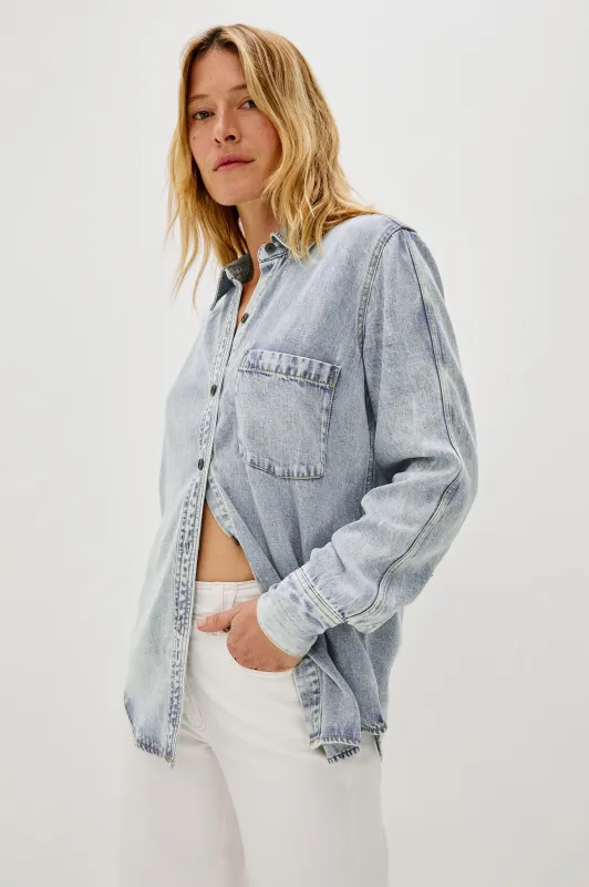 ATTICUS SHIRT - BLEACHED INDIGO sold by Rails