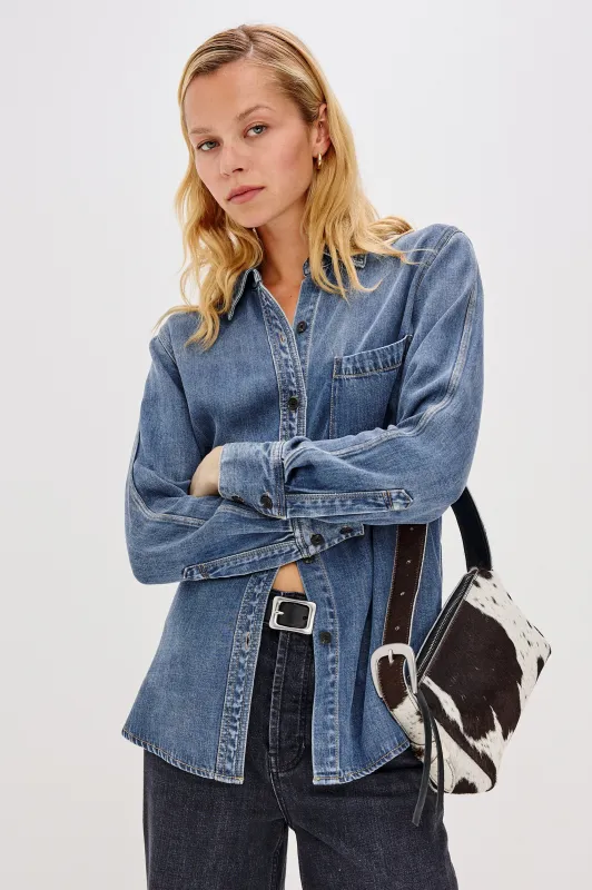 ATTICUS SHIRT - ANTIQUE BLUE sold by Rails