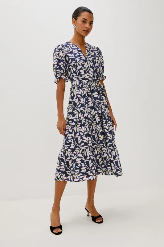 ELIANA DRESS - NAVY VINES sold by Rails
