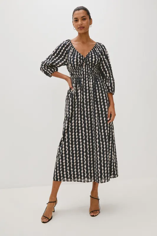 PAIO DRESS - PAINTED NOIR sold by Rails