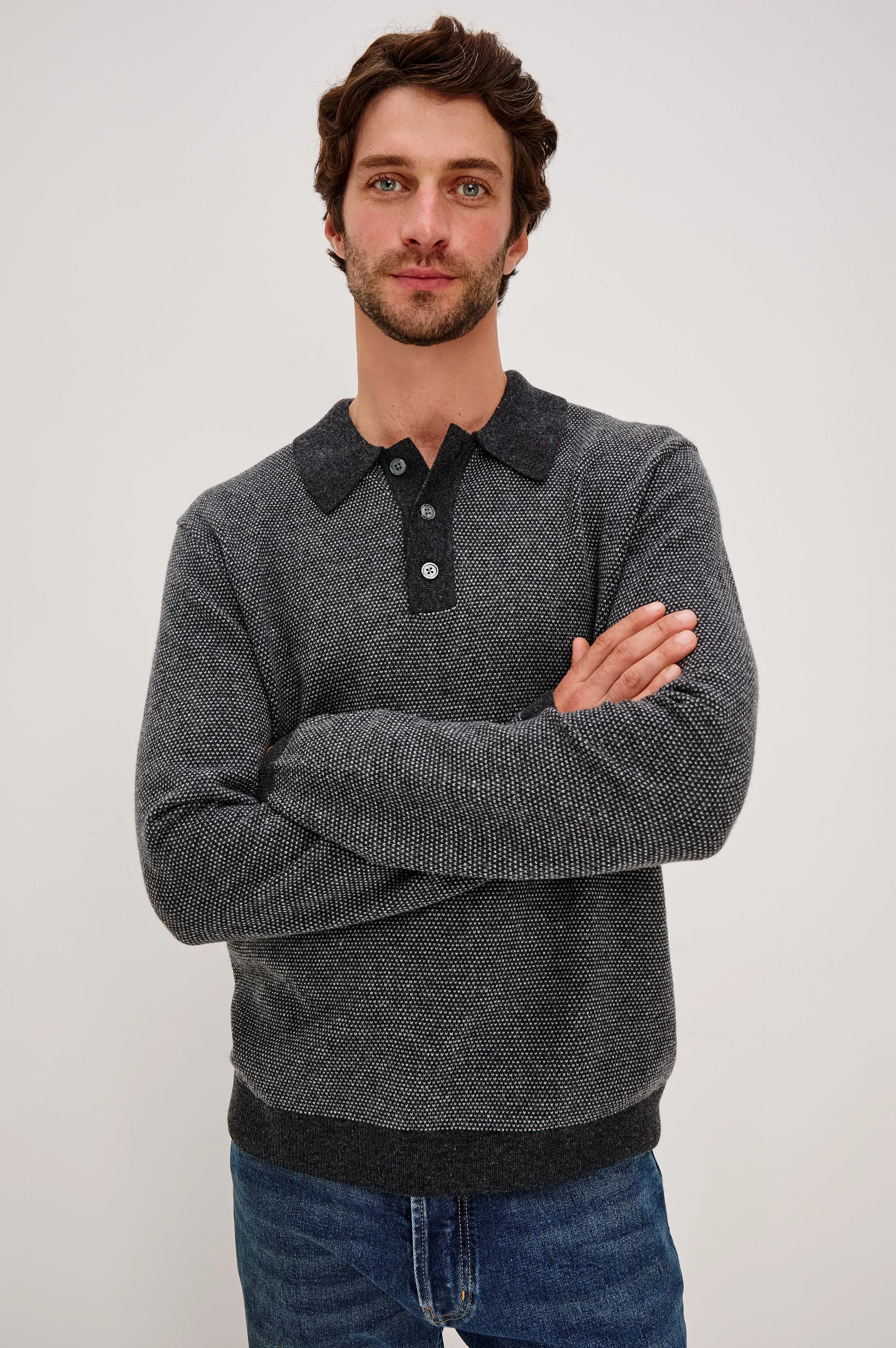 ANDERS SWEATER - CHARCOAL ICE sold by Rails