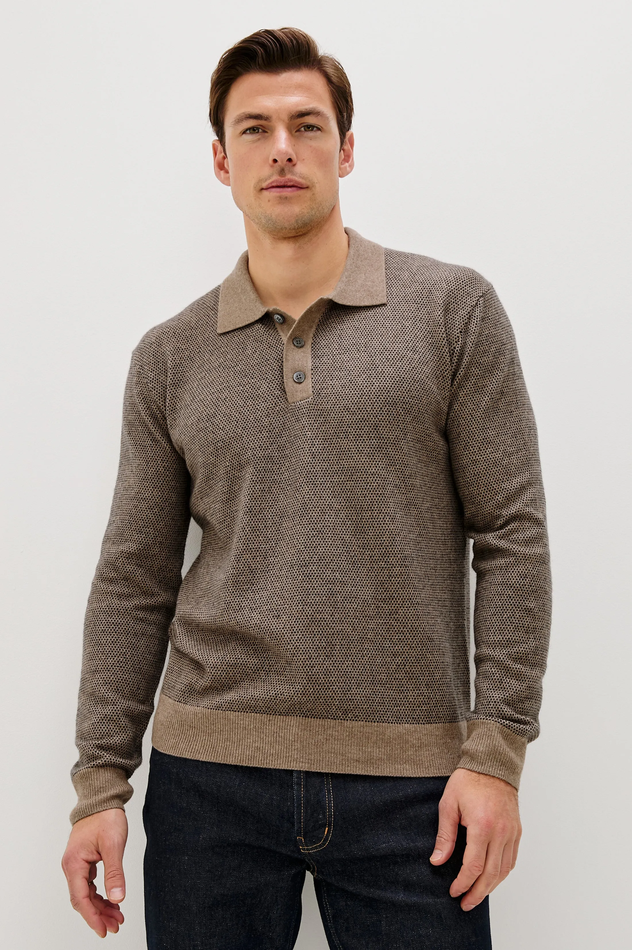 ANDERS SWEATER - FLAX NAVY sold by Rails
