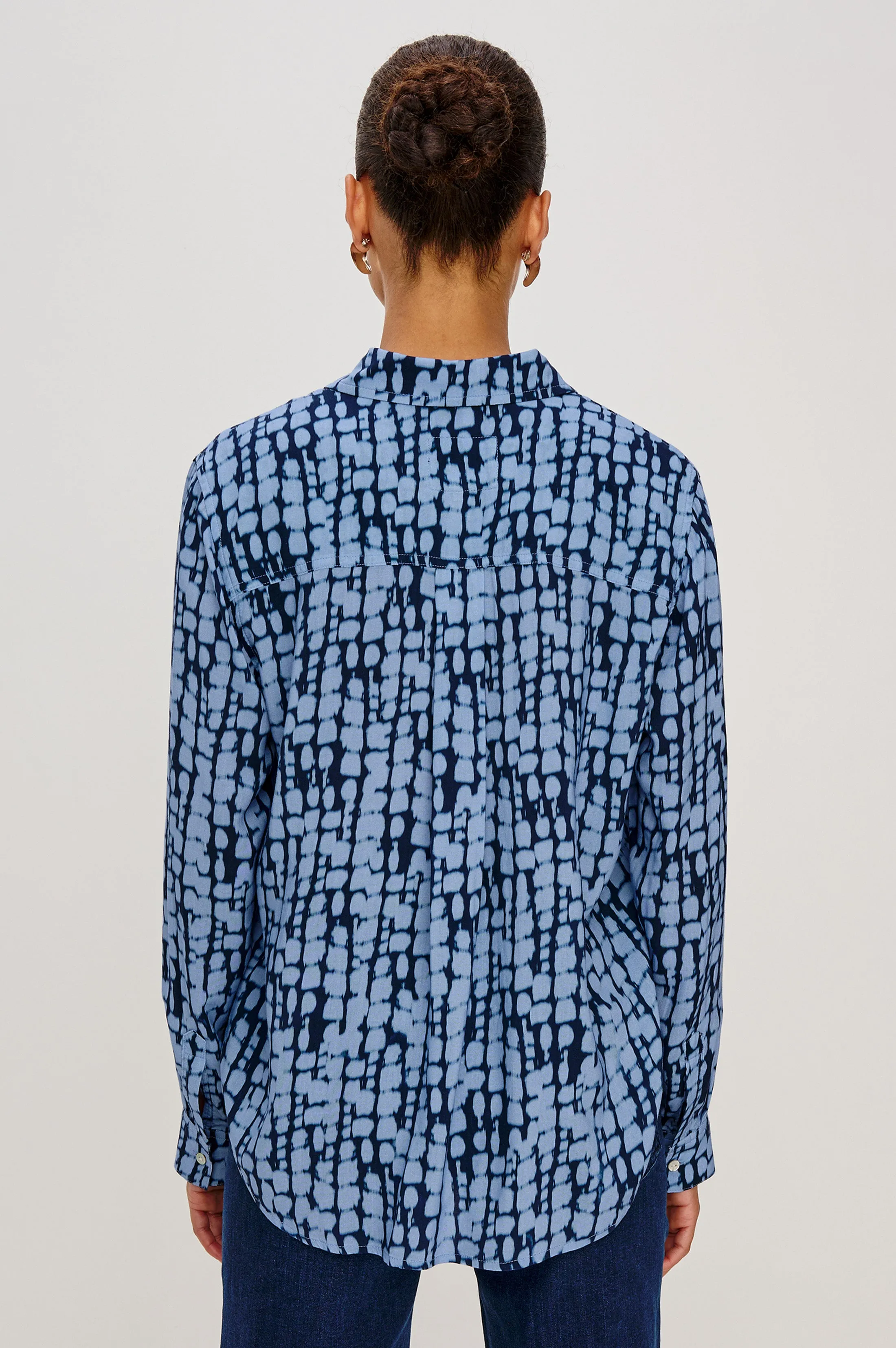 JOSEPHINE SHIRT - INDIGO SHIBORI sold by Rails product image thumbnail 4