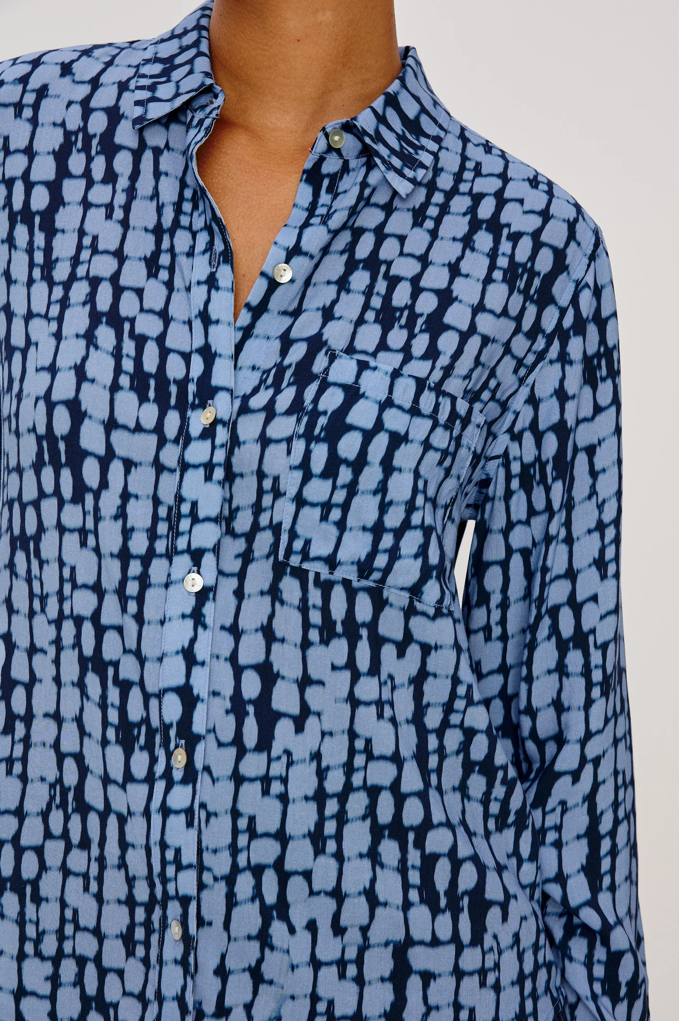 JOSEPHINE SHIRT - INDIGO SHIBORI sold by Rails product image thumbnail 2