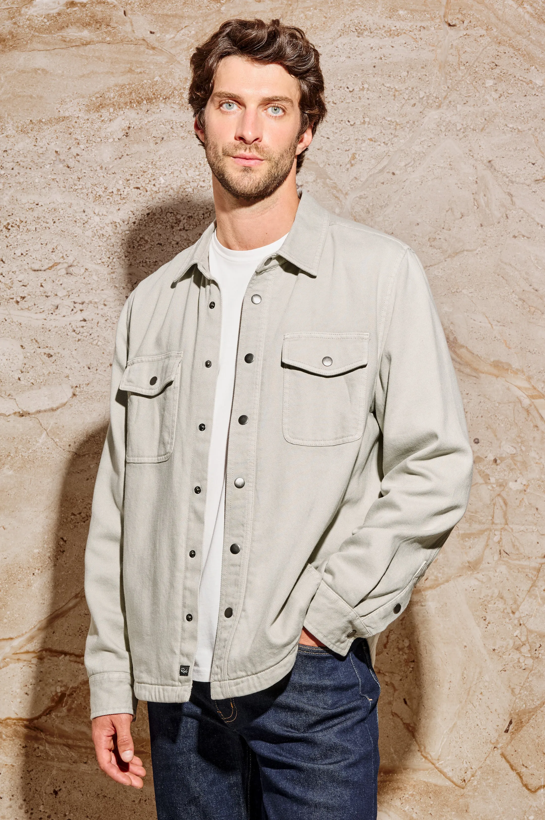 RHETT SHIRT JACKET - STONE sold by Rails