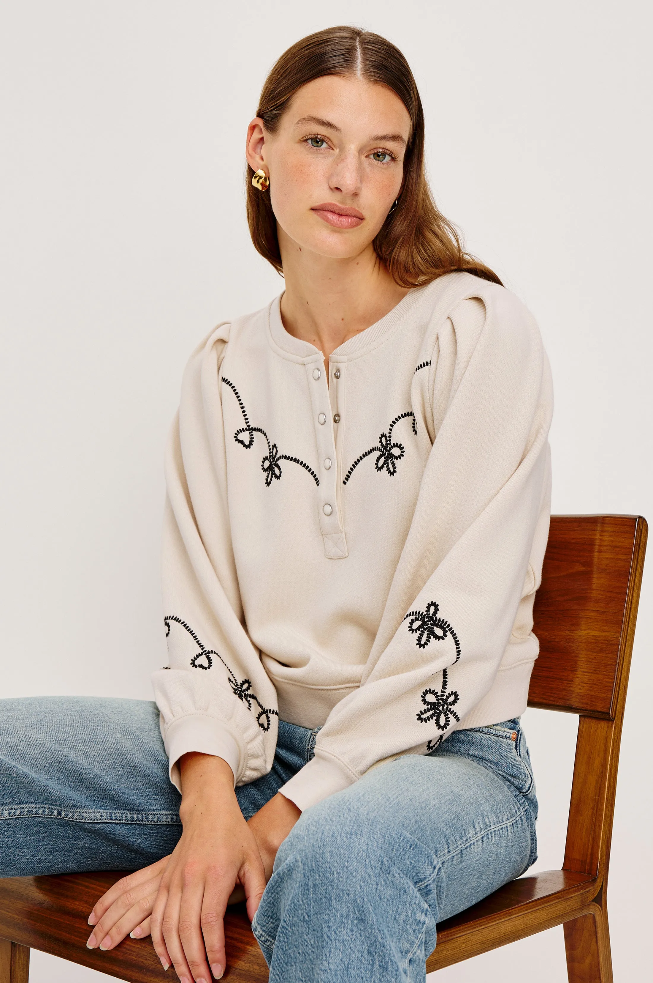 HANNE SWEATSHIRT - ECRU sold by Rails product image thumbnail 4