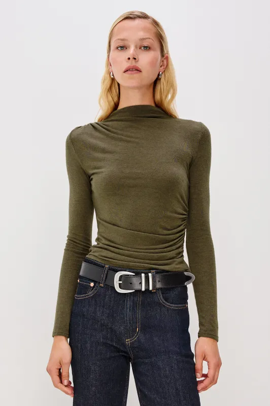 JOELLE TOP - HEATHER OLIVE sold by Rails