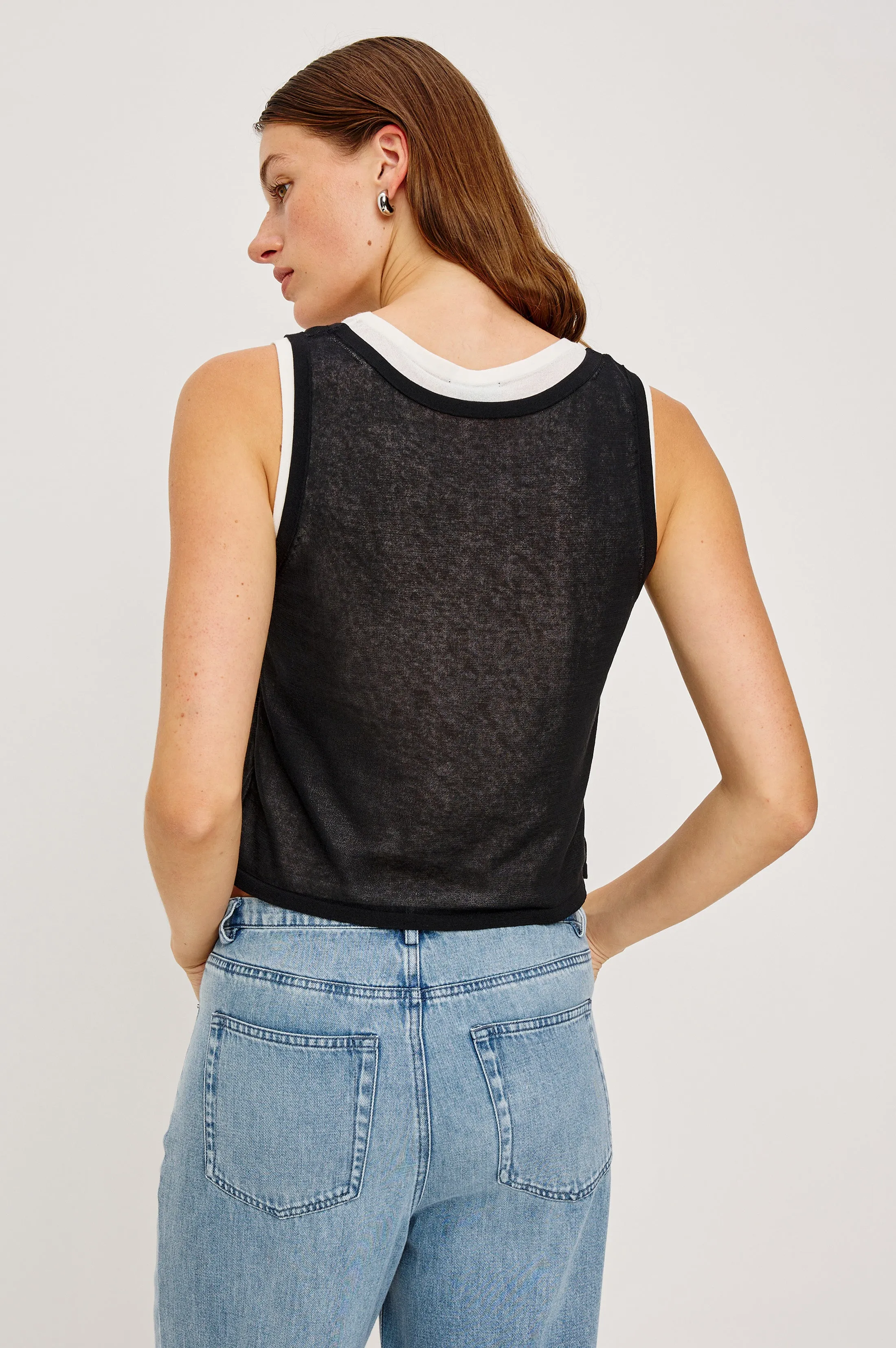 KELLY TOP - BLACK IVORY sold by Rails product image thumbnail 5