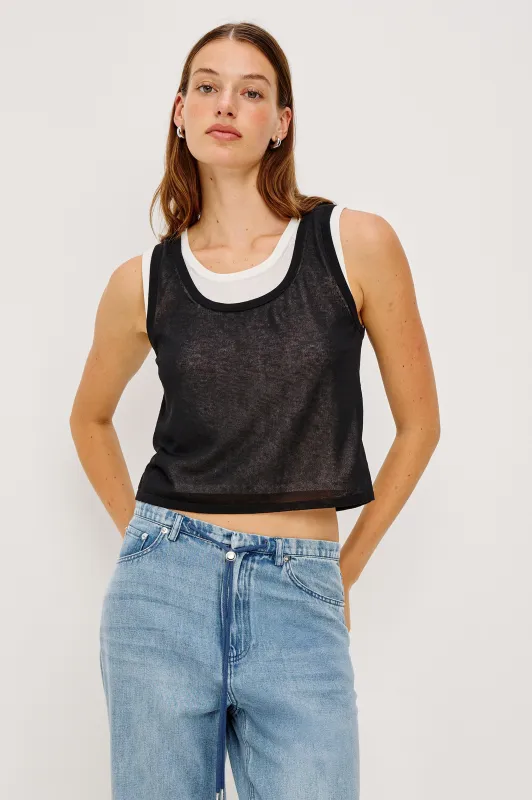 KELLY TOP - BLACK IVORY sold by Rails