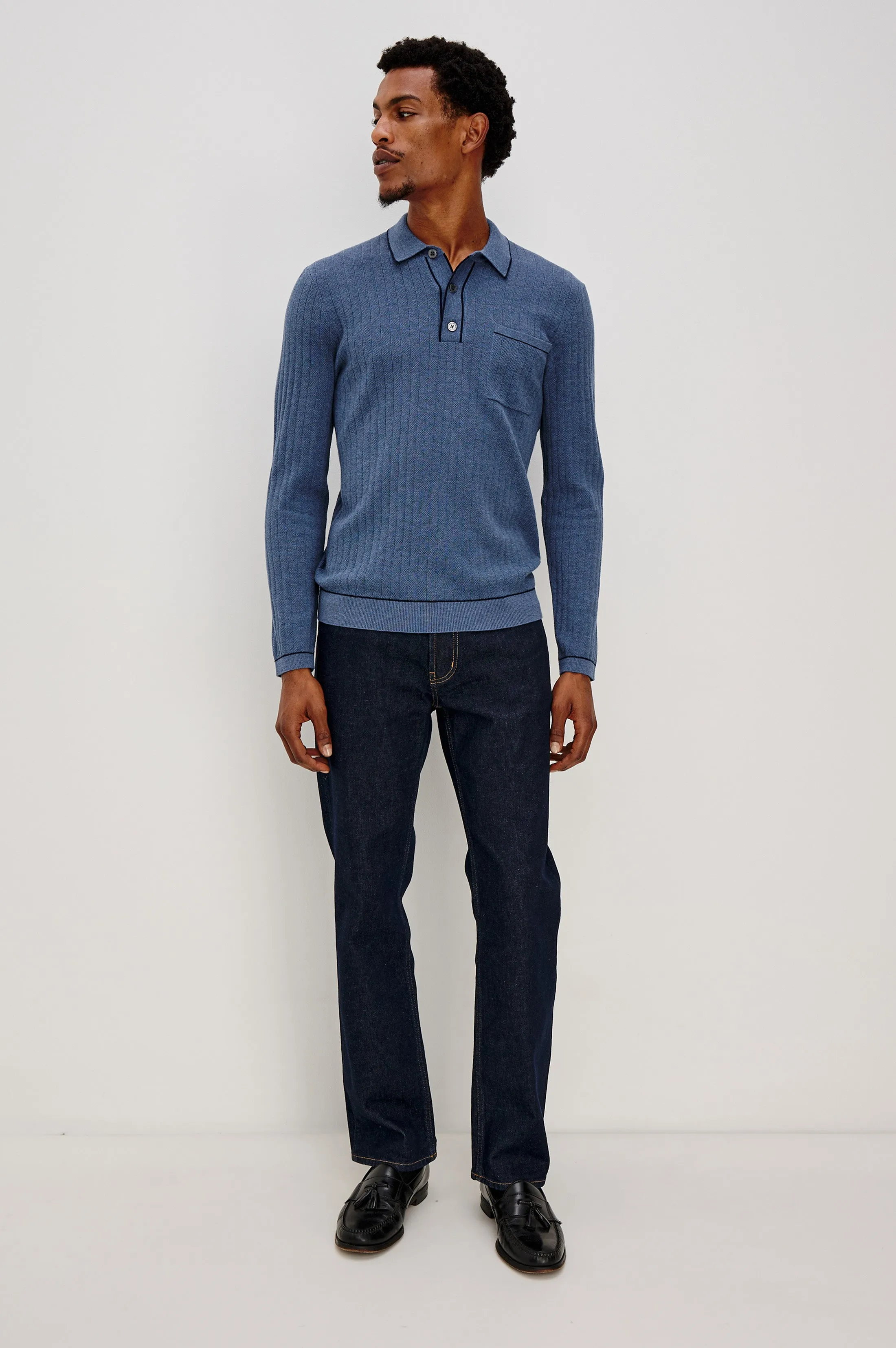 FENTON SWEATER - BLUE MELANGE sold by Rails product image thumbnail 4