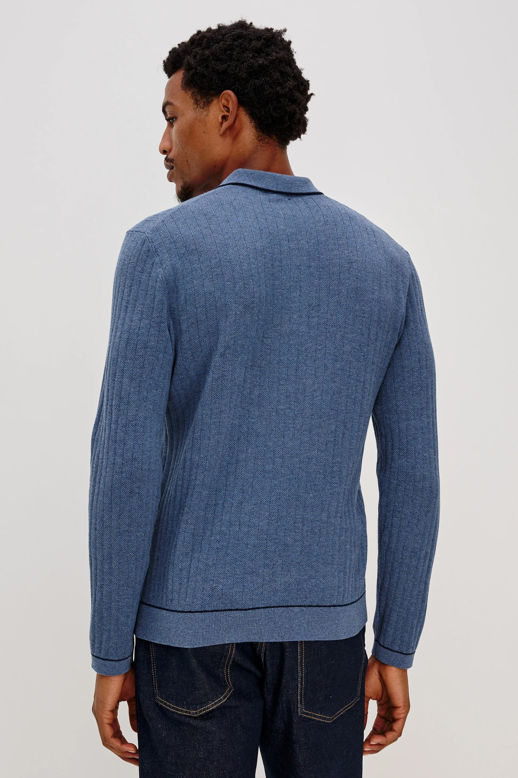 FENTON SWEATER - BLUE MELANGE sold by Rails product image thumbnail 5