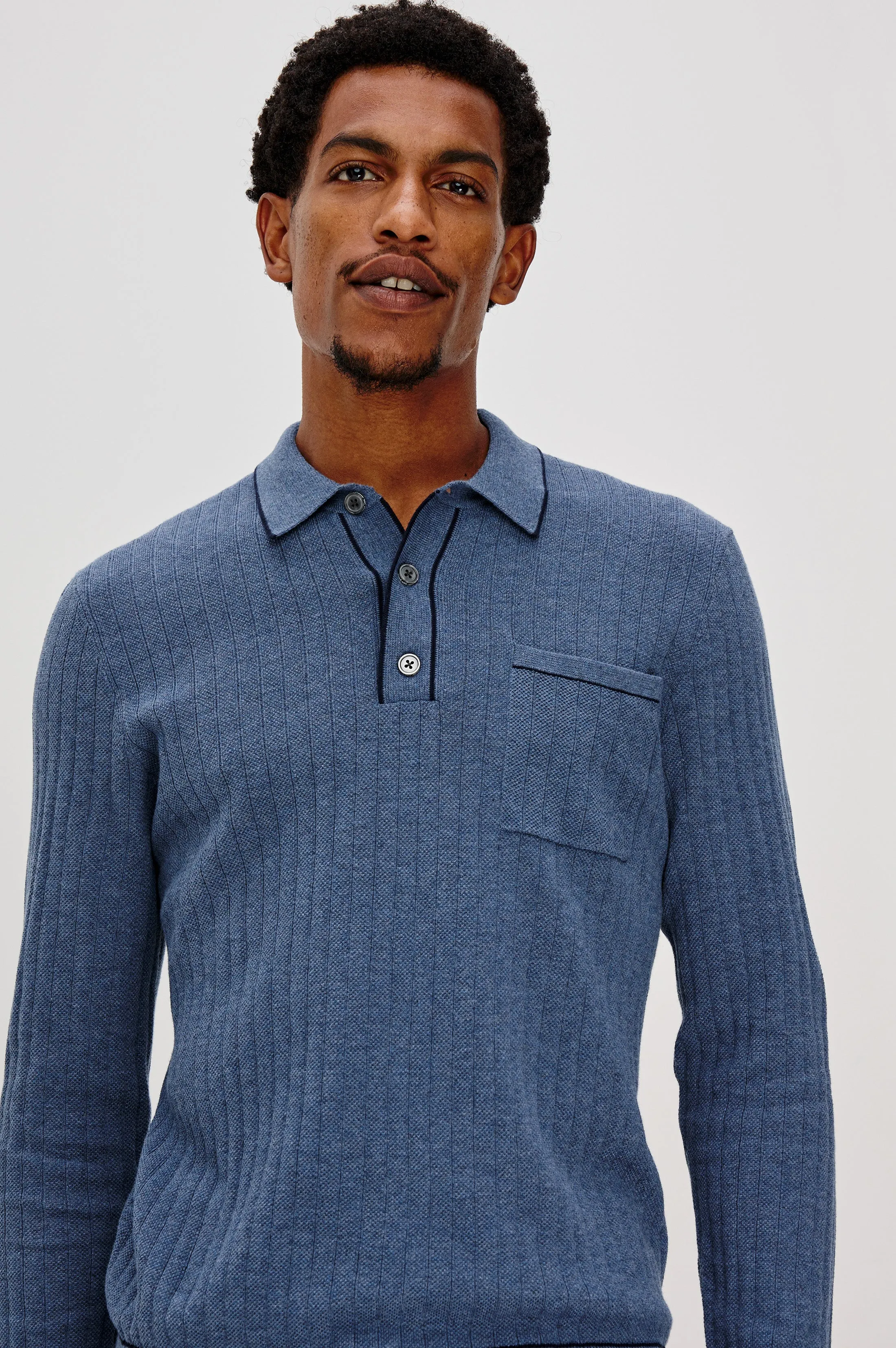 FENTON SWEATER - BLUE MELANGE sold by Rails product image thumbnail 3