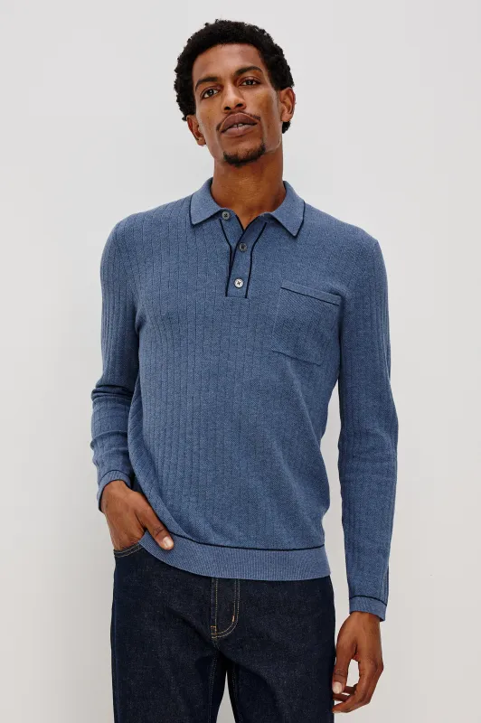 FENTON SWEATER - BLUE MELANGE sold by Rails