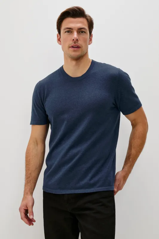 MASON COTTON CASHMERE T-SHIRT - HEATHER BLUE sold by Rails