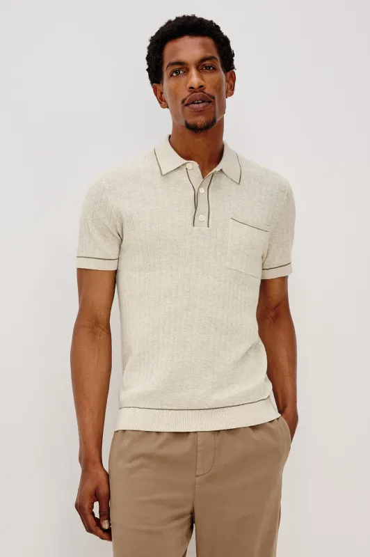 HARDY POLO SHIRT - OAT HEATHER sold by Rails