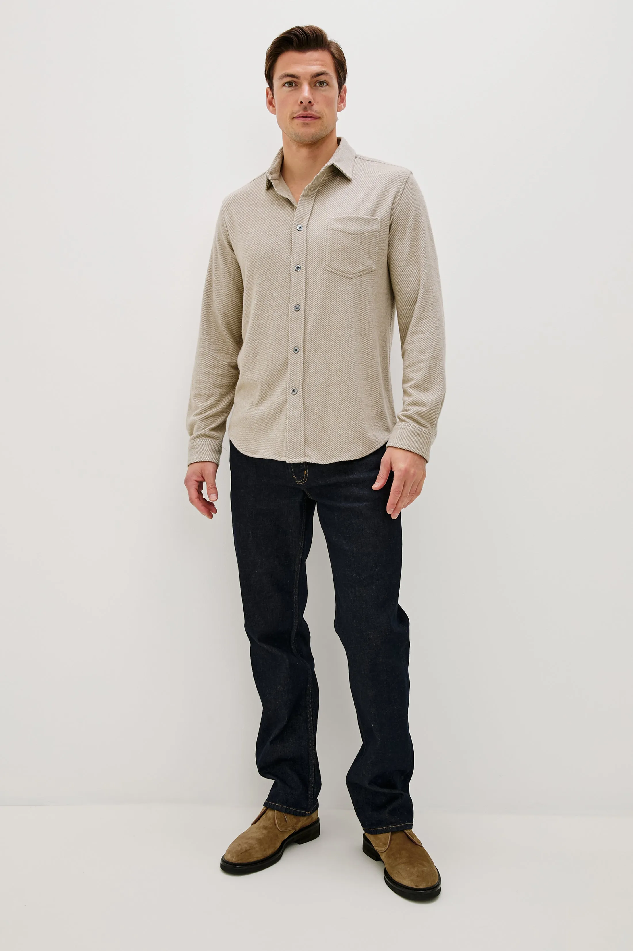 HAWKE SHIRT - TAUPE TWILL sold by Rails product image thumbnail 4