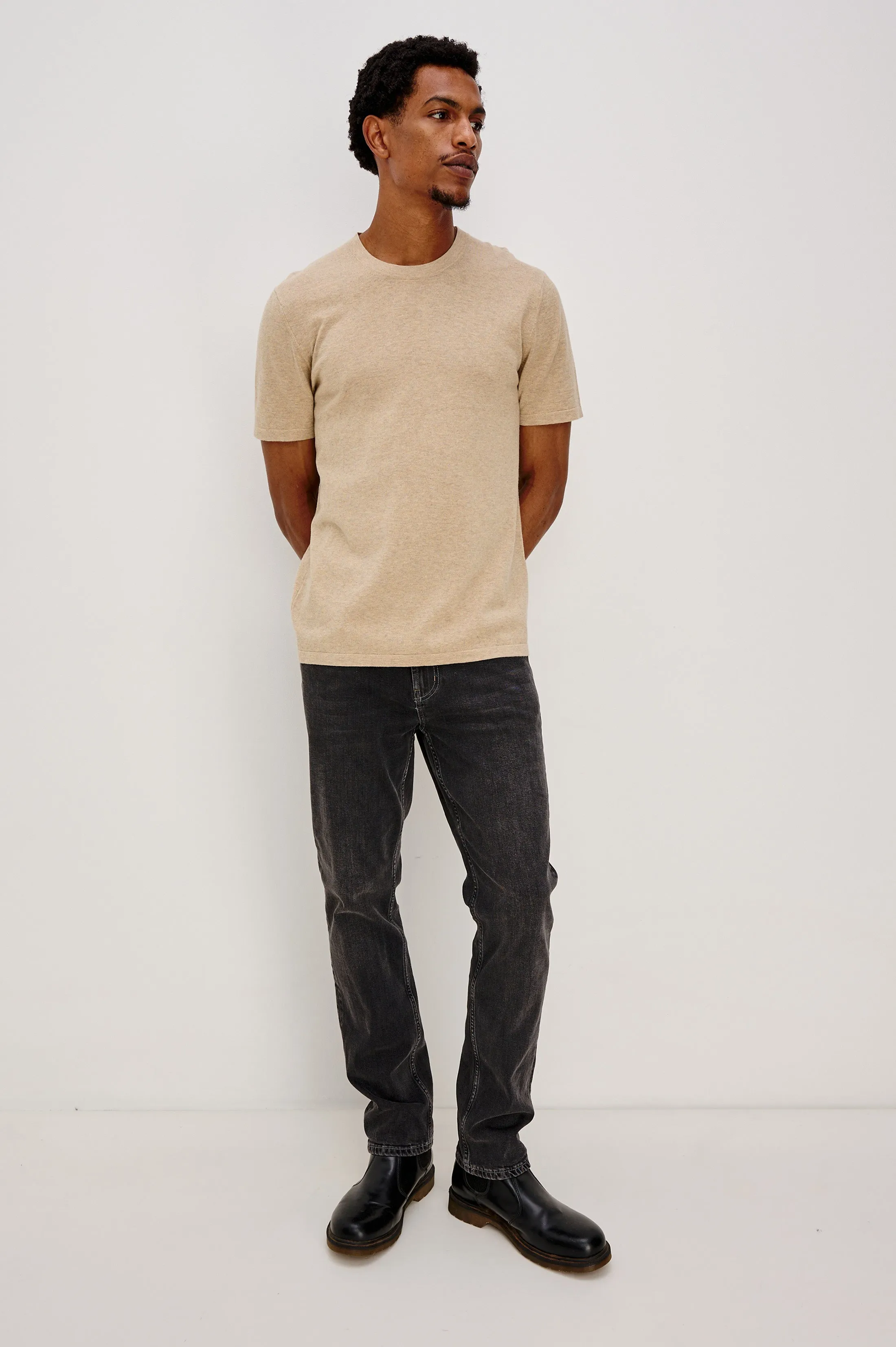 MASON COTTON CASHMERE T-SHIRT - OAT HEATHER sold by Rails product image thumbnail 4