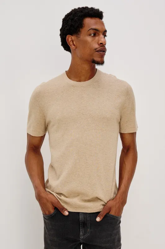 MASON COTTON CASHMERE T-SHIRT - OAT HEATHER sold by Rails