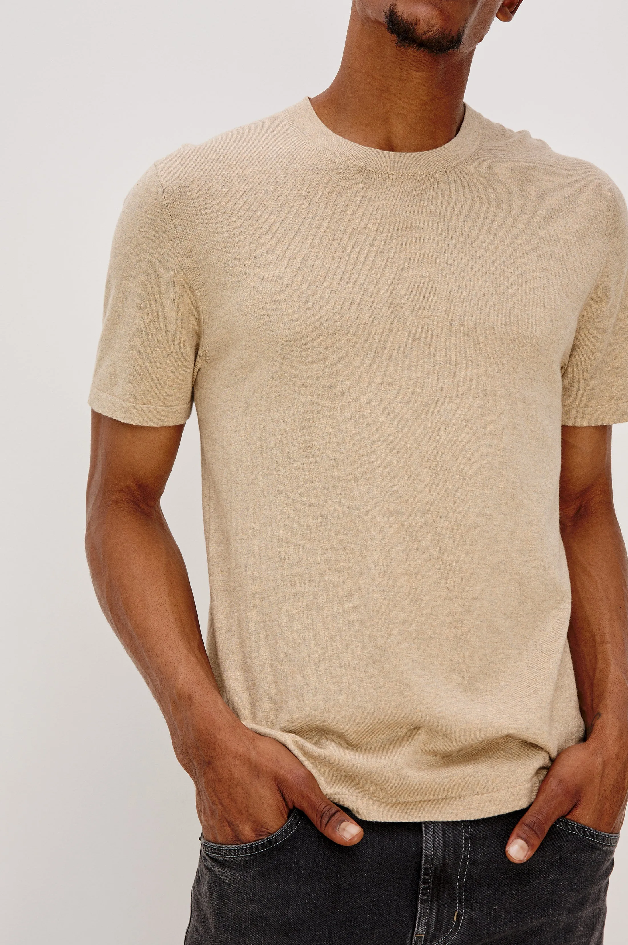 MASON COTTON CASHMERE T-SHIRT - OAT HEATHER sold by Rails product image thumbnail 3