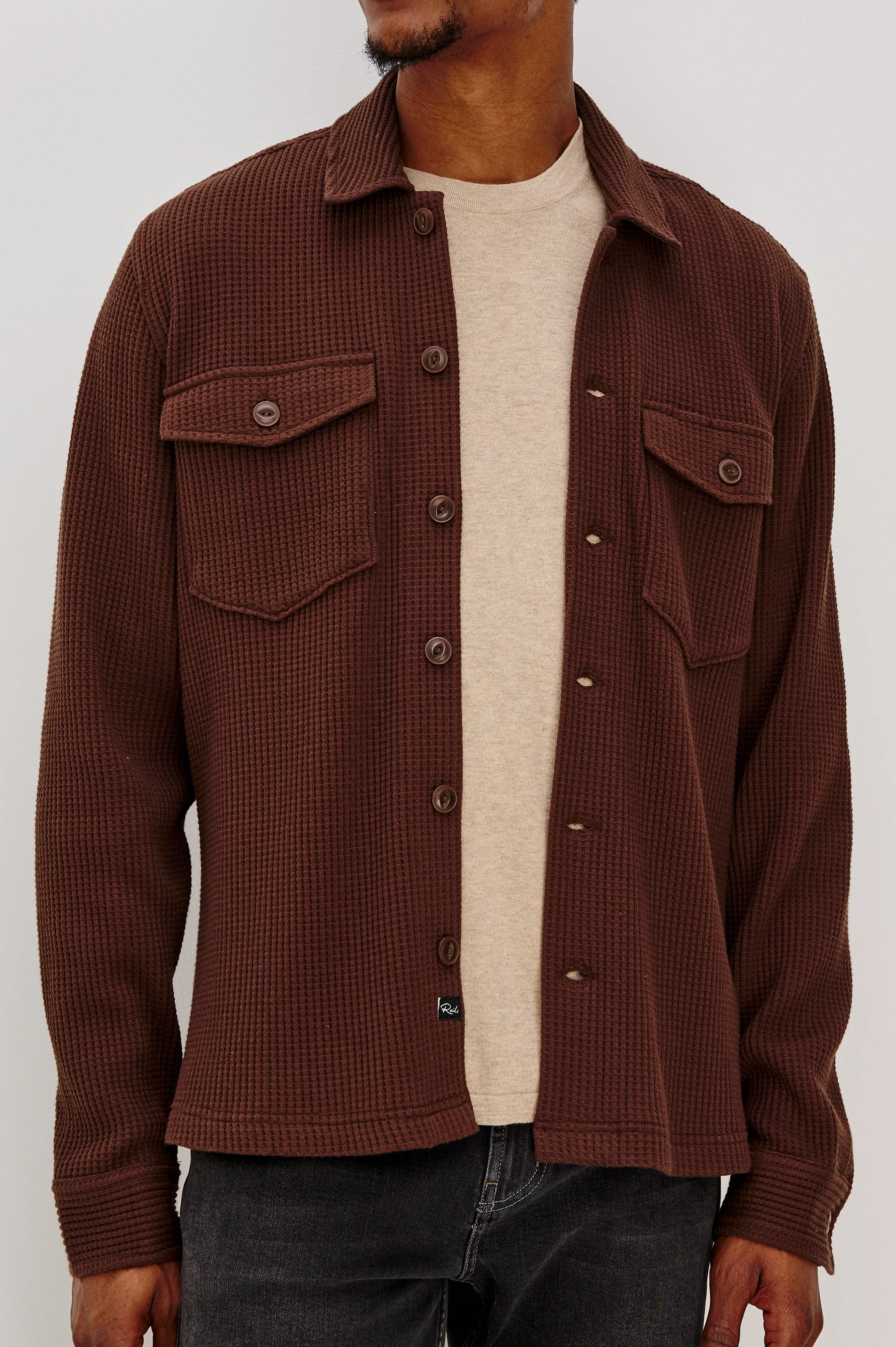 WELLS SHIRT JACKET - CHOCOLATE sold by Rails product image thumbnail 3
