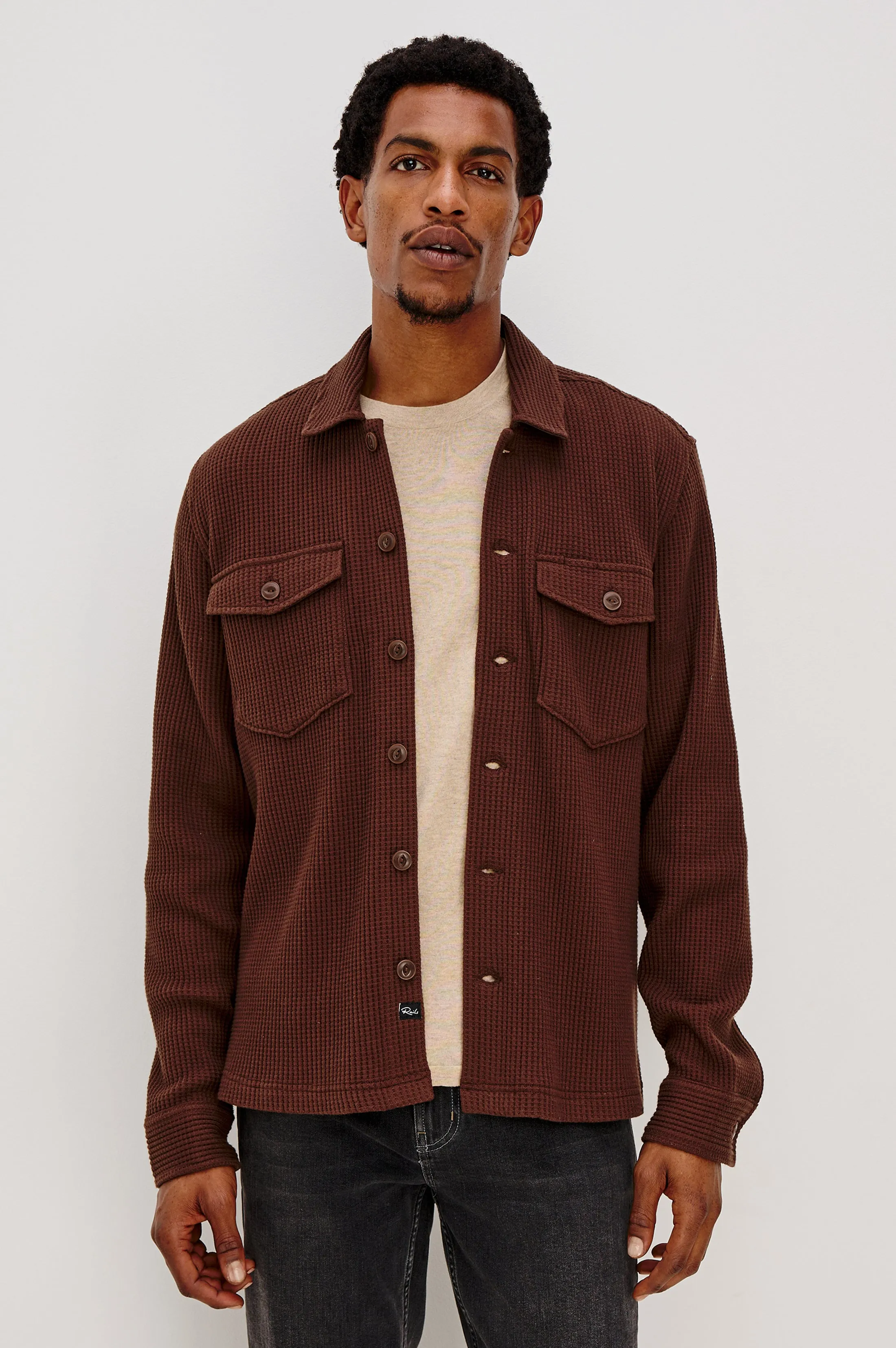 WELLS SHIRT JACKET - CHOCOLATE sold by Rails