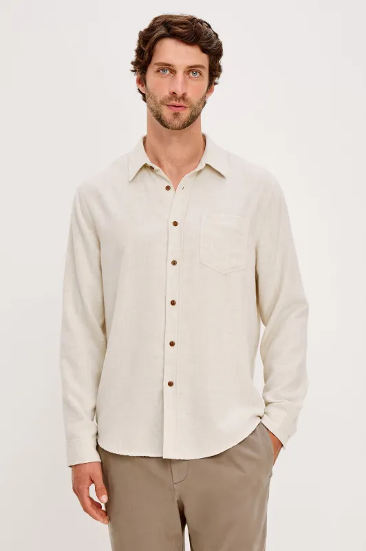 RUNSON SHIRT - CREAM HEATHER sold by Rails