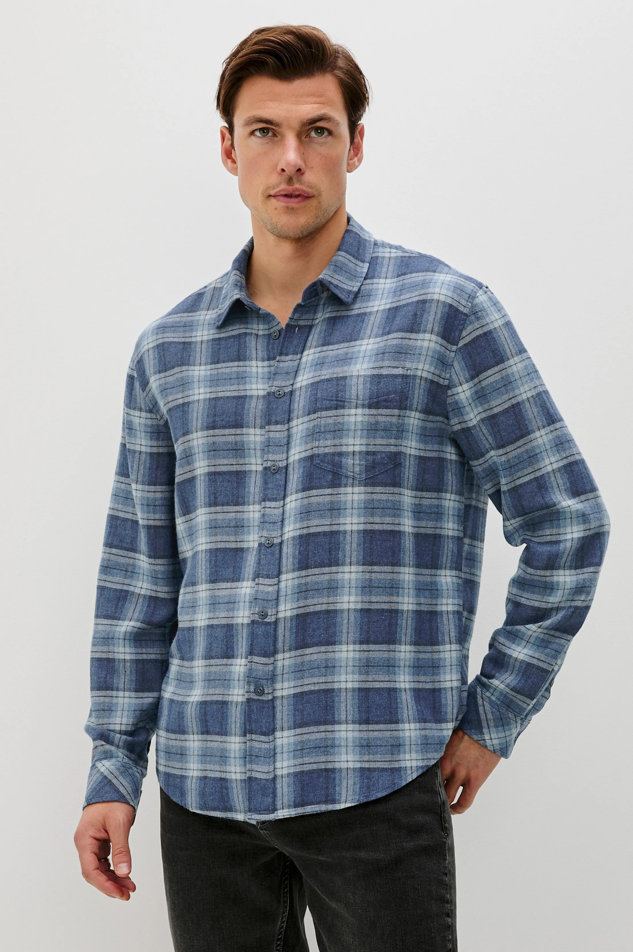 LENNOX SHIRT - INKWELL MELANGE sold by Rails product image thumbnail 3
