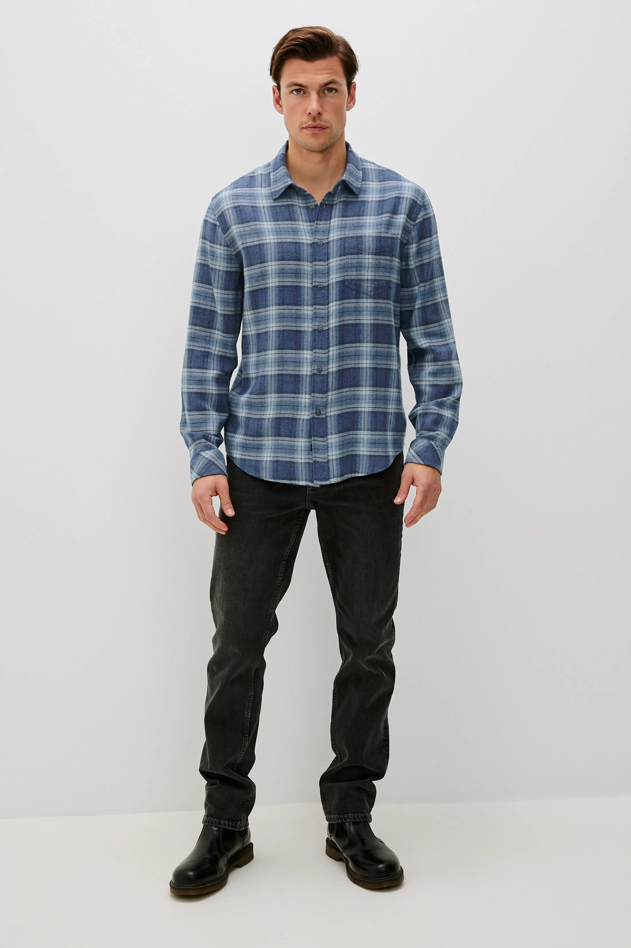 LENNOX SHIRT - INKWELL MELANGE sold by Rails