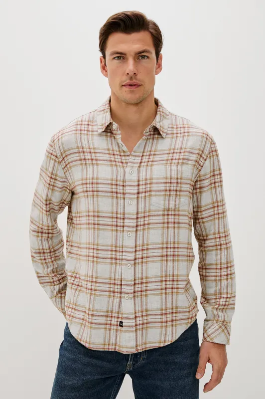 LENNOX SHIRT - CURRANT TAWNY MELANGE sold by Rails